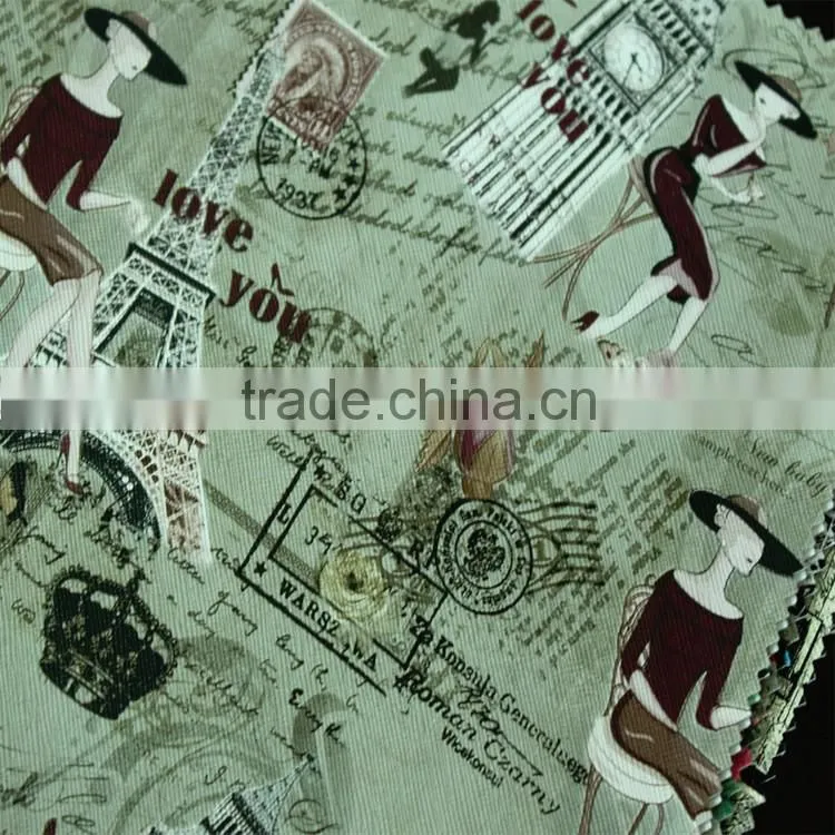 Amerian style cross embossing with printed pattern pvc synthetic leather for bags Guangzhou leather manufacturer