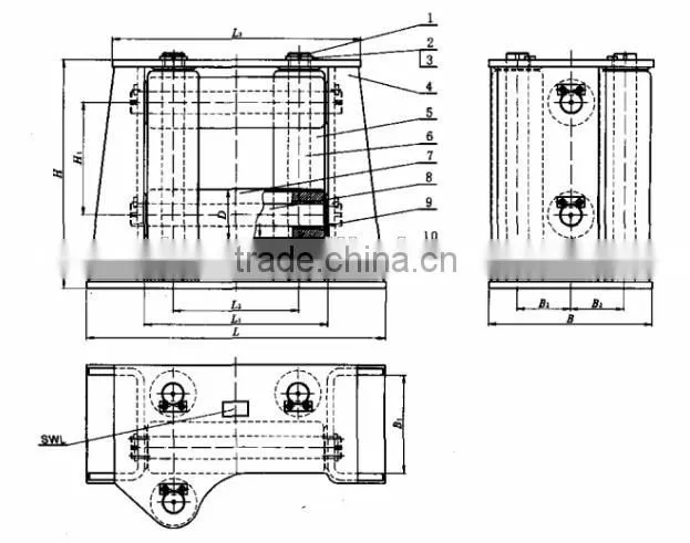 German standard ship roller fairlead with 8 Horizontal