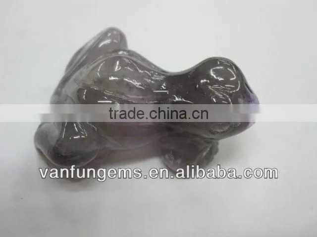 Mixed gemstone carved animals amethyst carved frog