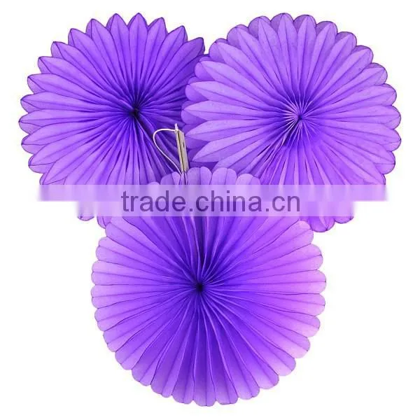 Hot sale!!!!round tissue paper fan for party wedding decorations