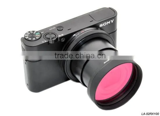 Kiwifotos Lens adapter tube LA-52RX100 provides 52mm filter mount for Sony RX100 camera