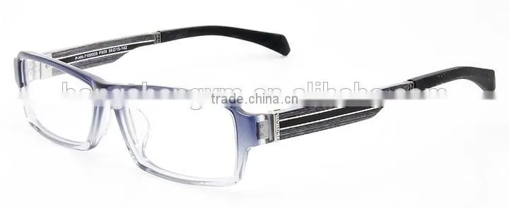 hot sale high quality acetate men's optical eyeglass with wood temple