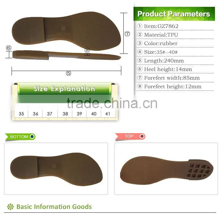 sole type lady sandal slipper sole tpu sole for sale