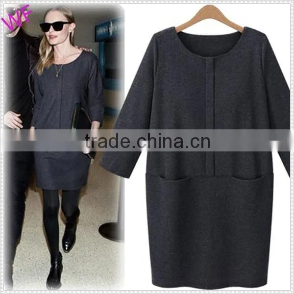 Casual Kint Sweater Dress Loose Design Dress