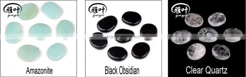 Wholesale semi-precious Amethyst stone engraved flower of life Round Palm Stone