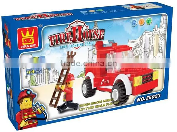 Super set fire engine children blocks