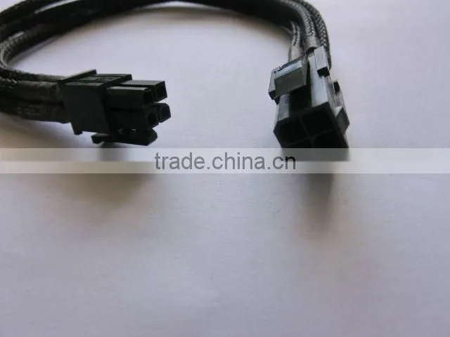 ATX 4M to 4F power cable with sleeving,40cm,23g,black and blue wire