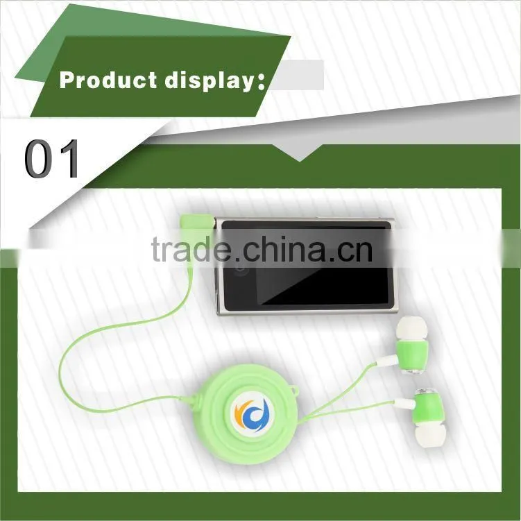 Top quality Factory Price 3.5mm Stereo In-ear Design SR5 One -way Retractable Headphones Earbuds for MP3 Android Samsung LG IOS