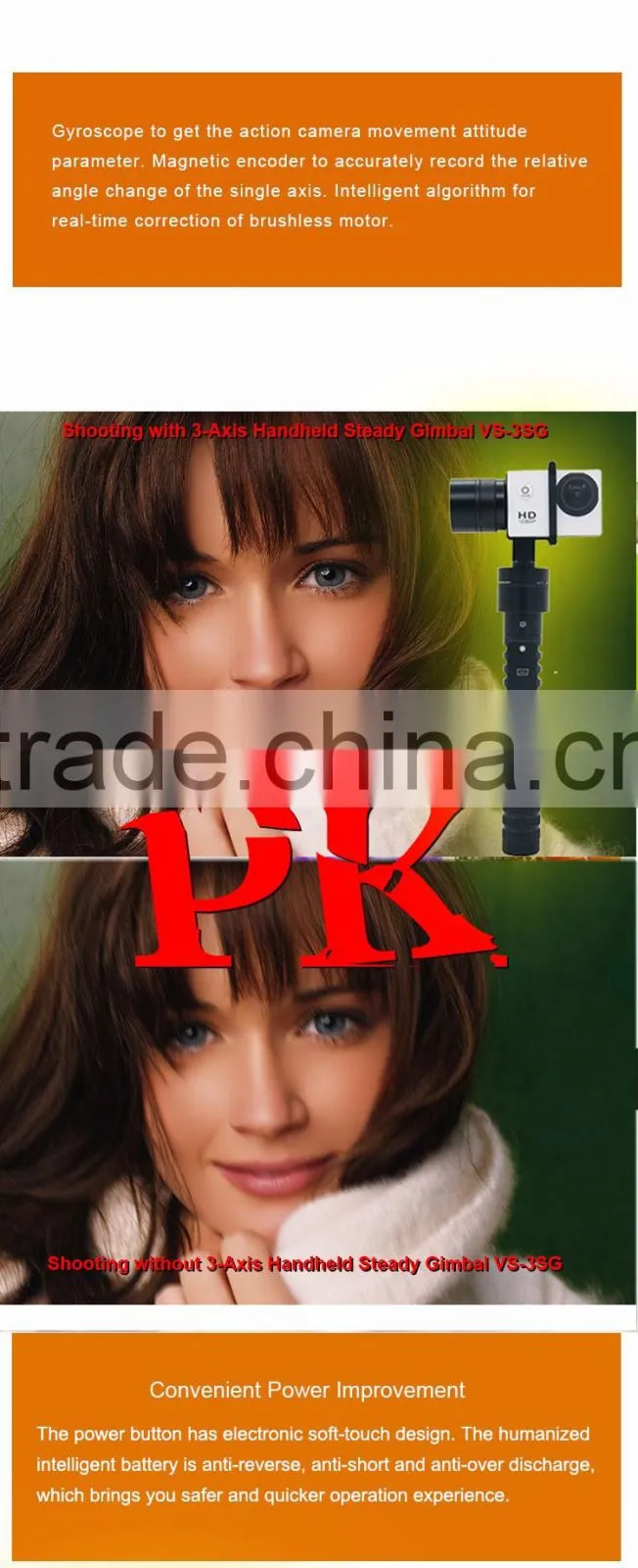 AFI hot selling 3-axle handheld brushless gimbal VS-3SG