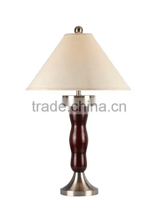 Modern dark wood 32.5"H table lamp with bell shade