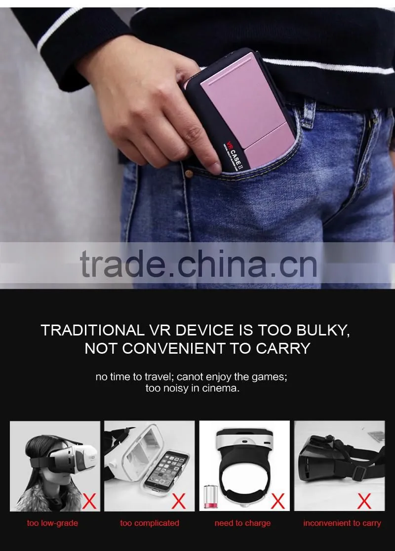 2016 new design 3D VR BOX 3d glasses virtual reality headset for mobile phone