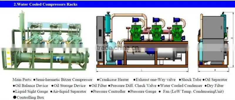 Top Quality Semi-hermetic Compressor Racks for Fruits, Vegetable and Meat, etc Cold Room Storage