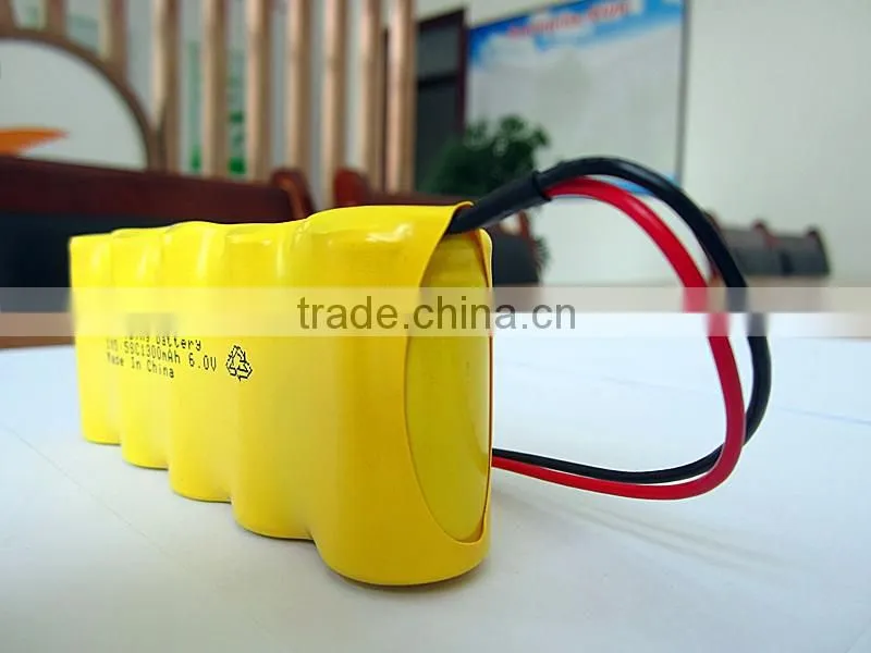 NiCd Rechargeable battery sc 6v 1300 ni cd battery pack /sc1300 nicd battery pack