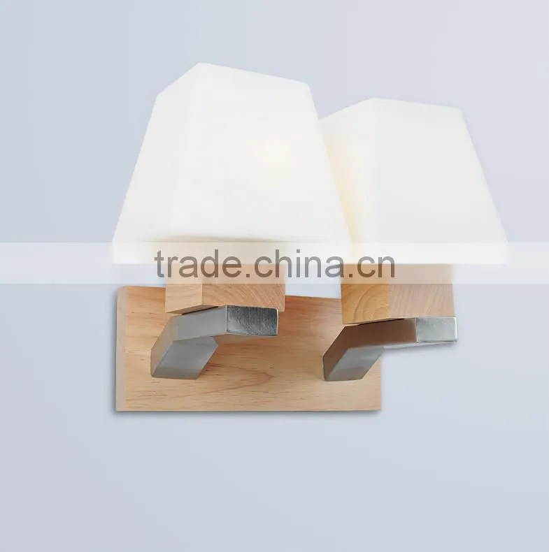 wood wall lamp, style glass shade, wooden base wall light, indoor wall light