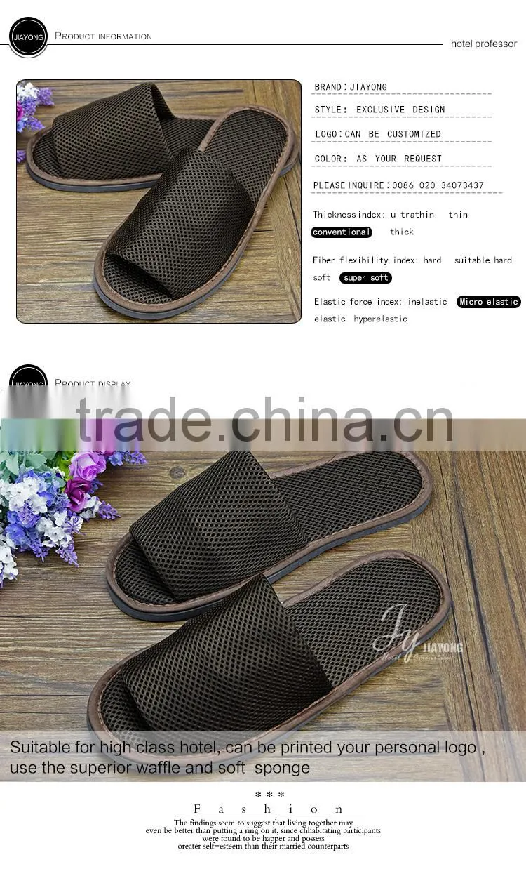 China factory custom embroidered slippers washable spa slippers with eva