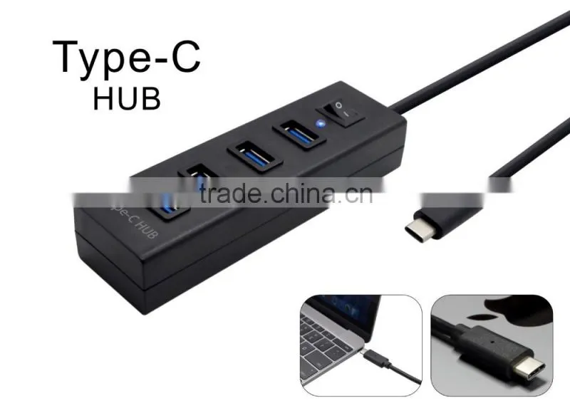 USB 3.1 Type-C USB-C Hub Type-C USB3.1 Hub 7 port USB 3.0 with Individual Switch and Indicator Light