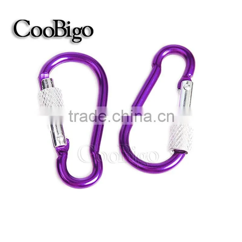 Multi-Color Aluminum Spring Locking Carabiner Snap Hook Keychain Hiking Camping #FLQ188-7C(Mix-s)