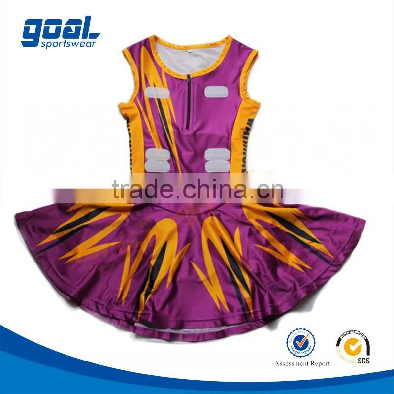 Free design kids sublimated lycra netball short skirts