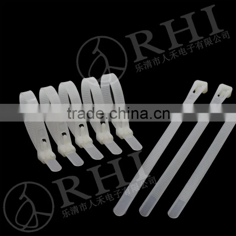 RHI black releasable Plastic and nylon cable tie