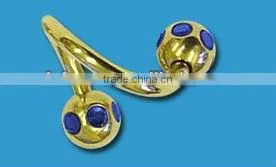 Zircon Gold Red Ball Spirals
