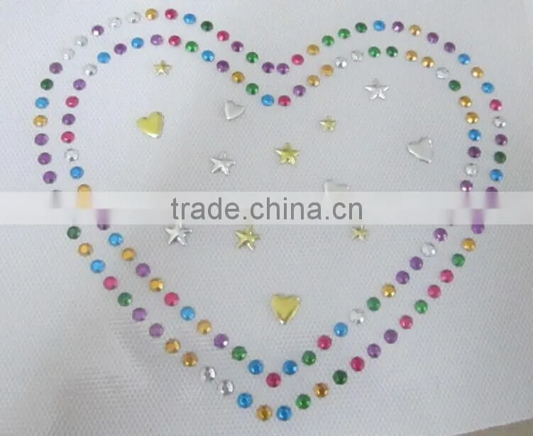 mix color rhinestud and nailhead heat transfer iron on sticker