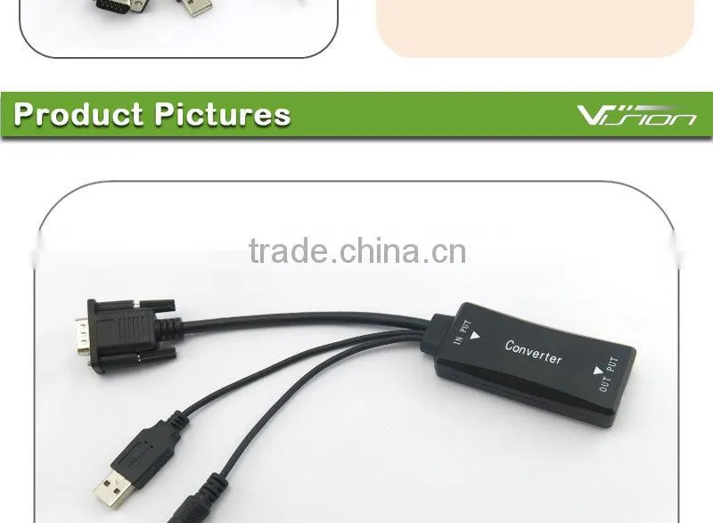 New product on 2016 VGA to HDMI Cable support 1080p