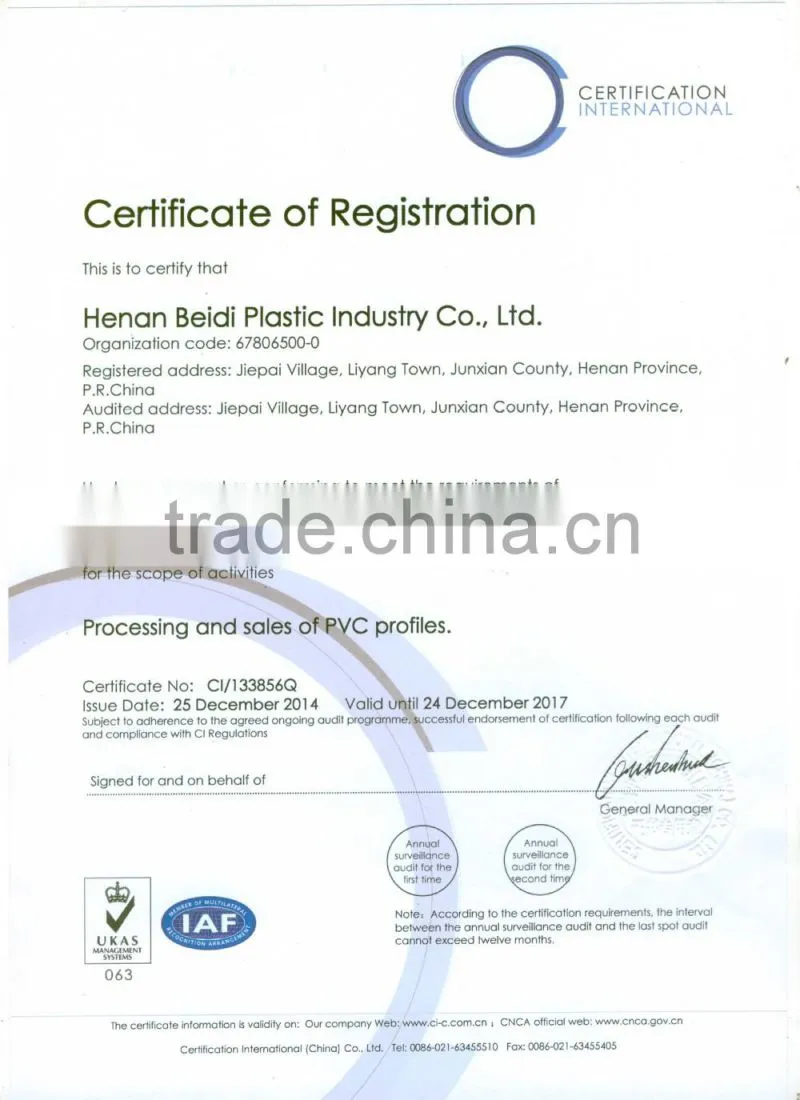 Excellent performance upvc profiles, Global export china top upvc profiles manufacturer