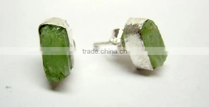 Tanzanite Raw Gemstone Stud 925 Sterling Silver Earring Jewelry, Rough Gemstone Stud Earring, Designer Gemstone Jewelry