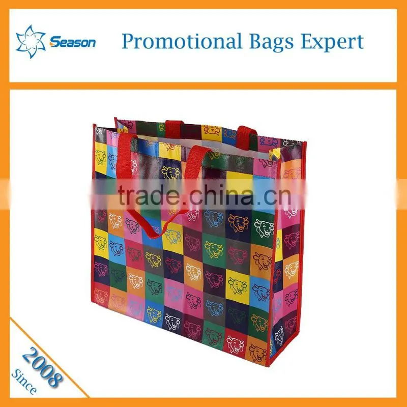 Full Printing tote shopping bag laminated non woven bag