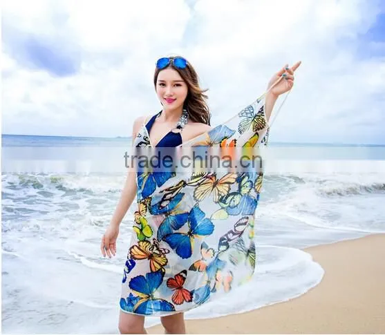 Elegant Chiffon Pareo Beach Sarong Wrap Bikini Scarf