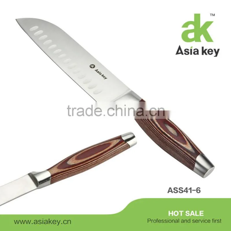 Sharp blade knife set for kitchen wooden handle acrylic block