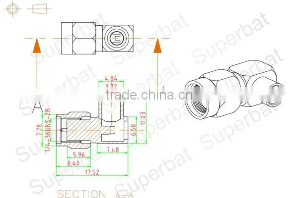 antenna 3g connector sma SMA Solder Plug Right Angle Connector For .141'' Cable