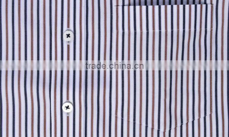 Vertical stripe cotton twill fashion men dress shirt