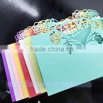 W31 Laser wedding card place card Love flower Holder Table Seat Card for Wedding