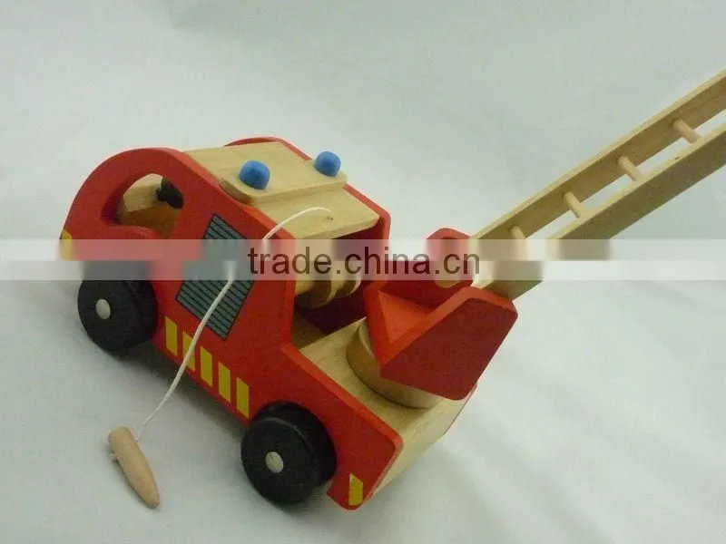 wooden elegant fire truck toy for children pretendplay