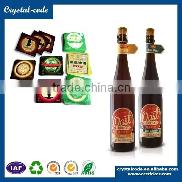 Removable adhesive PVC beverage wine sticker