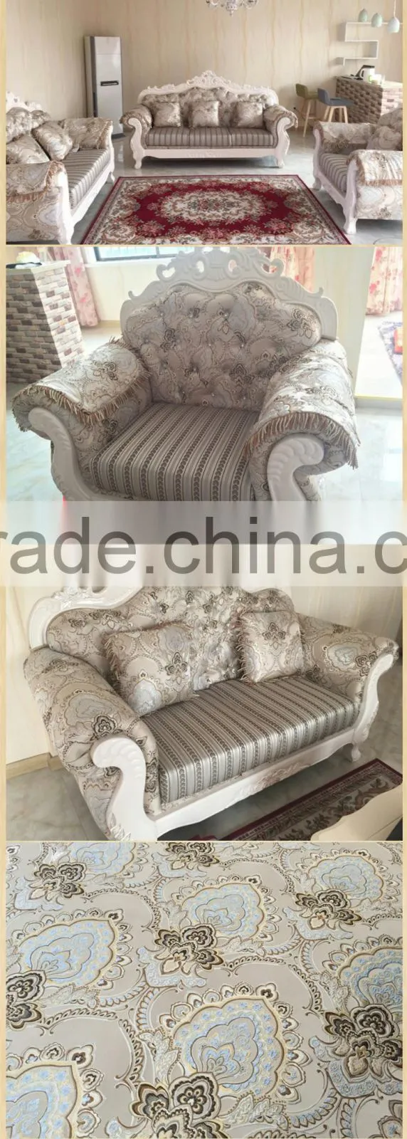 Peacock pattern heavy jacquard polyester fabric for fancy classic sofa using and luxury cushion