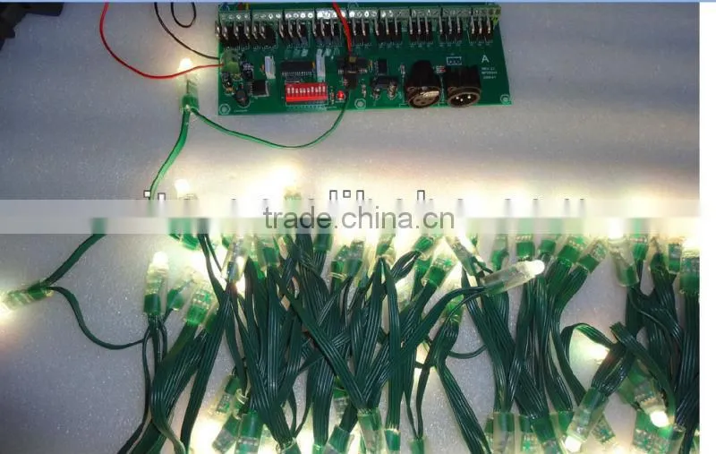 GREEN wire IP68 DC12V input 12mm through-hole LED RGB dump node;100pcs a string