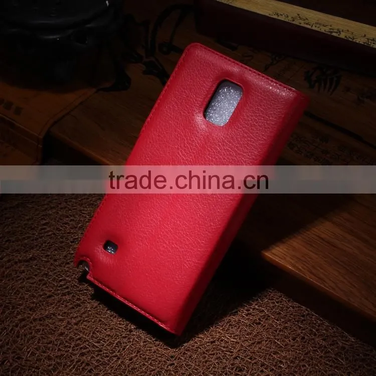 Wholesale Folio Stand Case PU Leather Flip Cover with Wallet for Samsung GALAXY Note4