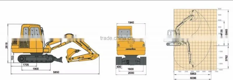 LG6065E factory price 6 ton Lonking Yan mar engine excavator for sale