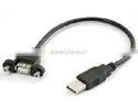 USB Type B Female Panel Mount to Male Type B Cable