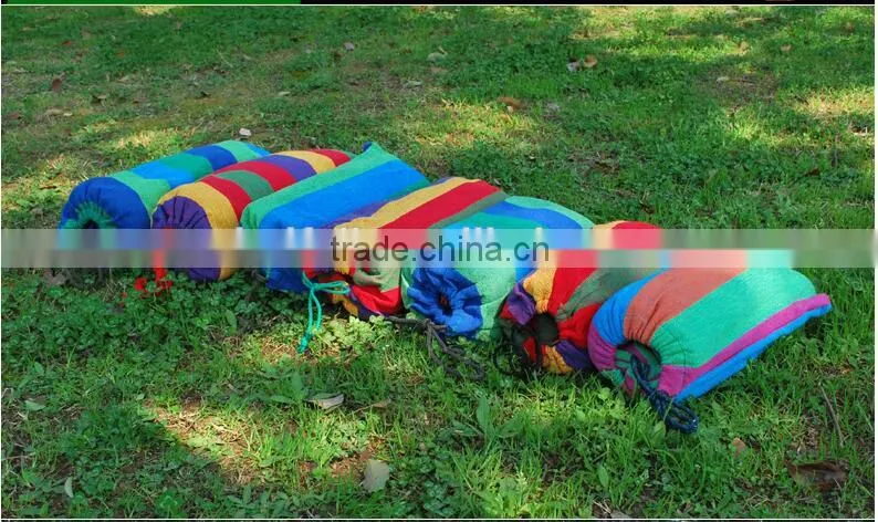 Retail Custom Logo Single Cotton Outdoor Hammock with Rope