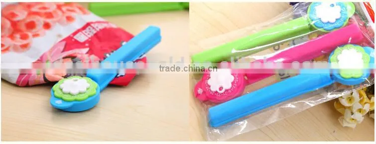 Plastic Bread Bag Clip,Flower Head With Date seal Clip