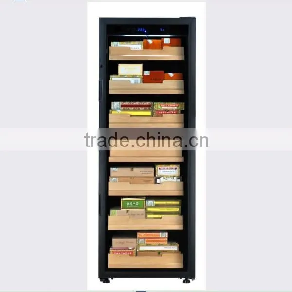 double layers LOW-E(UV protected) glass door Black Wooden Cigar Cellar