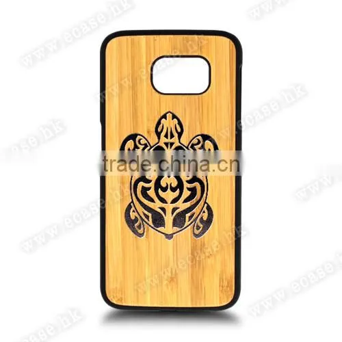 Newest model for PC/TPU & wood laser engraving phone case with press key for Samsung Galaxy S6