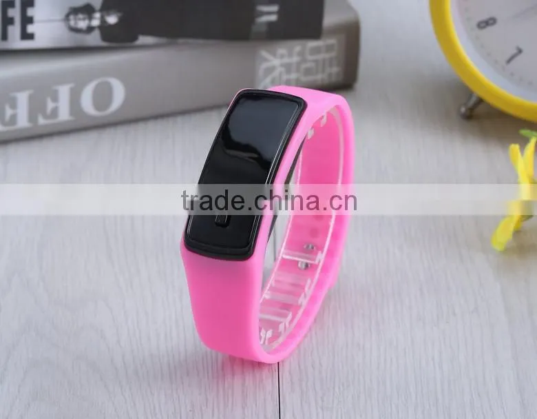 Sports style unisex silicone led light wristwatch electronic watch