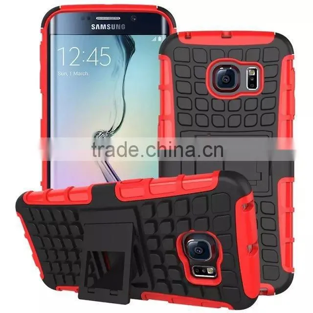 For Samsung Galaxy S6 Edge Dual Layer Armor Kickstand Cell Phone Case