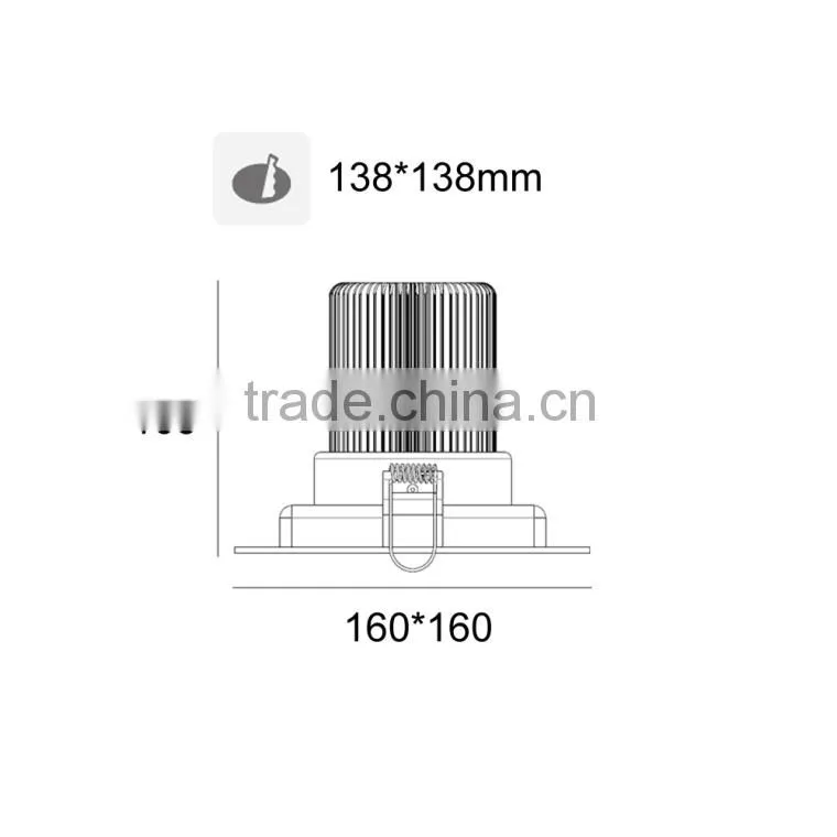 Bridgelux COB Foursquare 15W Led Downlight 15w TEC002CQU15W