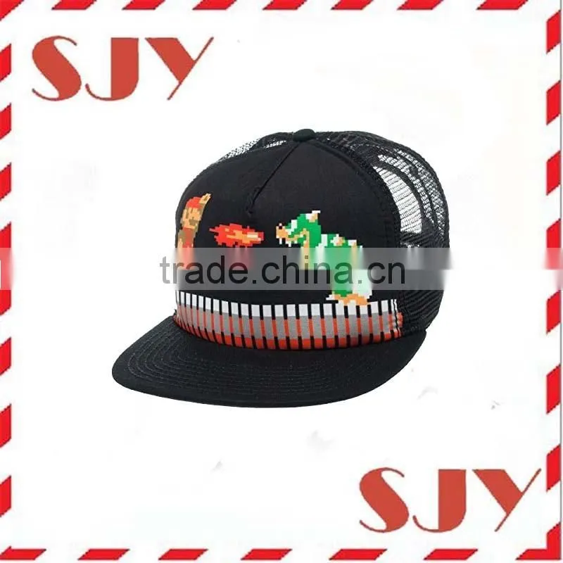 Adjustable Adult Size Custom Trucker Mesh Snapback Hat Cap