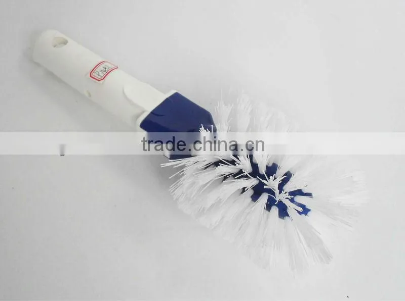 Polybristle Corner Toilet Brush on EZ-Clip Handle, Plastic Swimming Pool Cleaning Brush